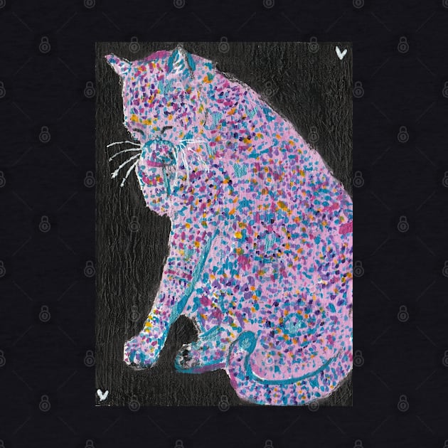 Cute abstract cat design acrylic painting by SamsArtworks